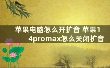 苹果电脑怎么开扩音 苹果14promax怎么关闭扩音